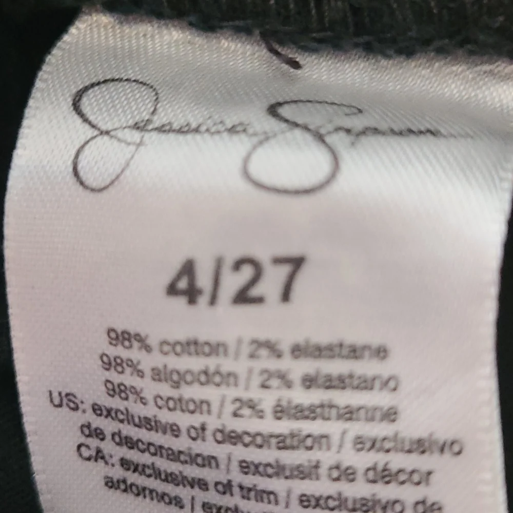 Jessica Simpson, oil slicked, black jeans,rocker, 98% cotton, size 4/27 - Picture 5 of 6